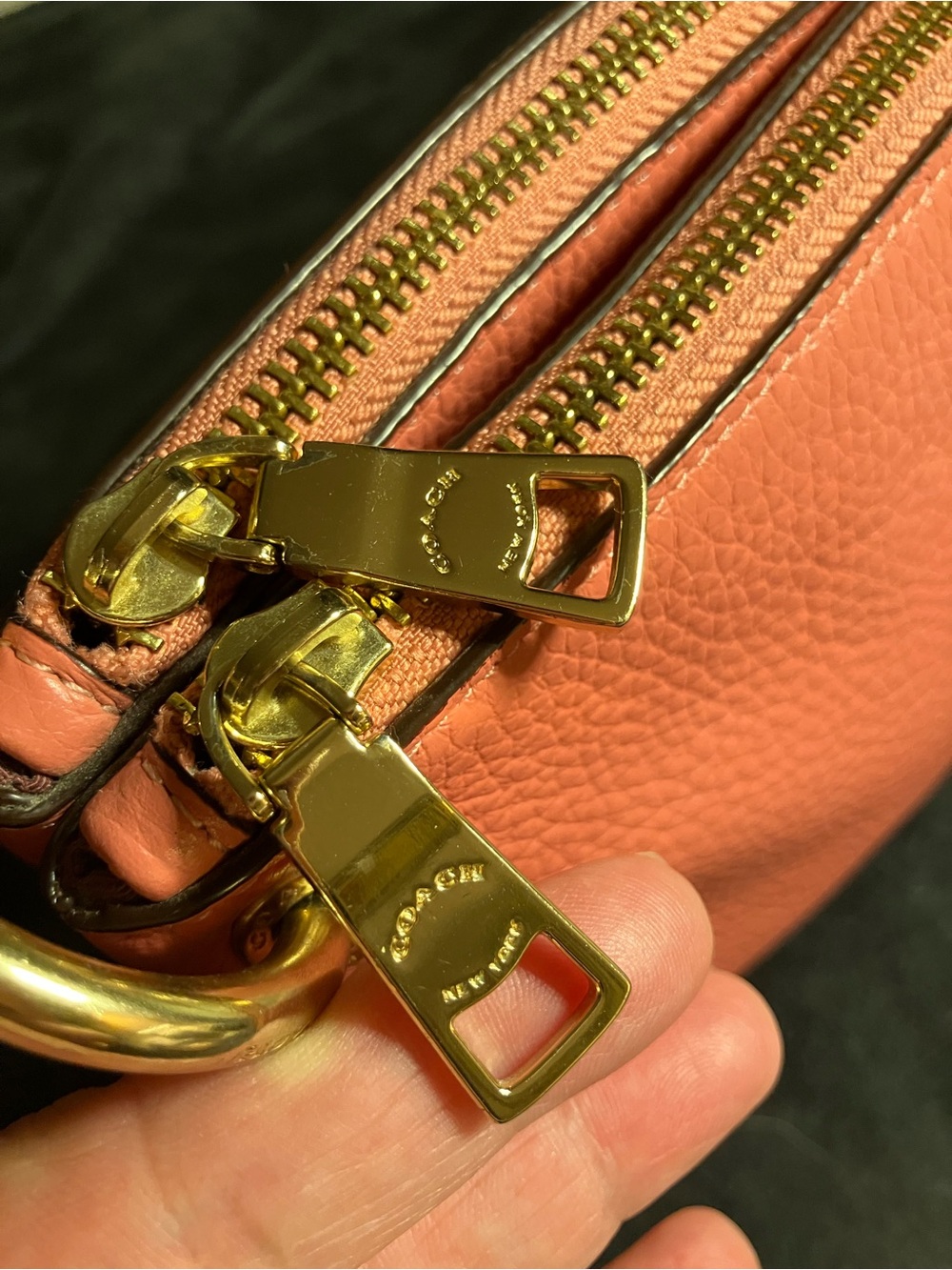 Coach Pebbled Leather Mia Crossbody Bag in Coral - Picture 5 of 15
